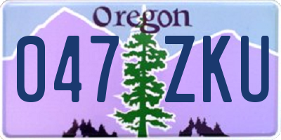 OR license plate 047ZKU