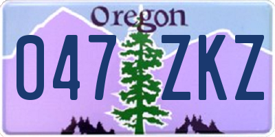 OR license plate 047ZKZ