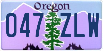 OR license plate 047ZLW