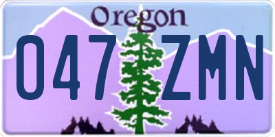 OR license plate 047ZMN