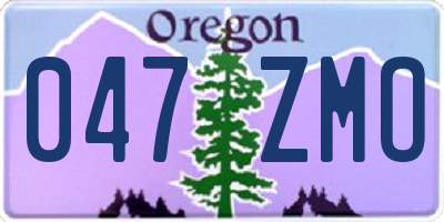 OR license plate 047ZMO