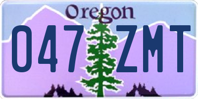 OR license plate 047ZMT