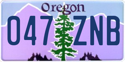 OR license plate 047ZNB