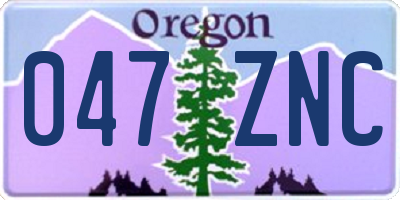 OR license plate 047ZNC