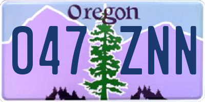 OR license plate 047ZNN