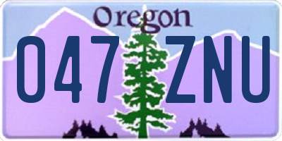 OR license plate 047ZNU