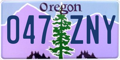 OR license plate 047ZNY