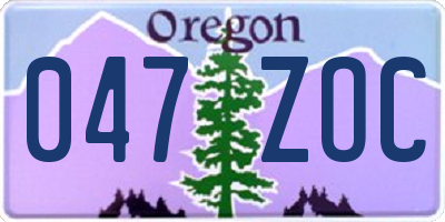 OR license plate 047ZOC