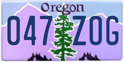 OR license plate 047ZOG