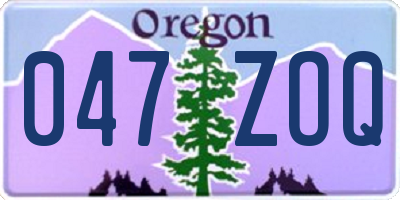 OR license plate 047ZOQ