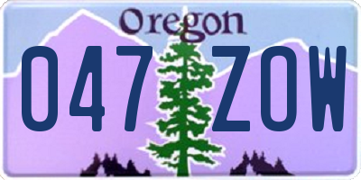 OR license plate 047ZOW