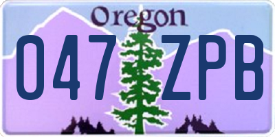 OR license plate 047ZPB