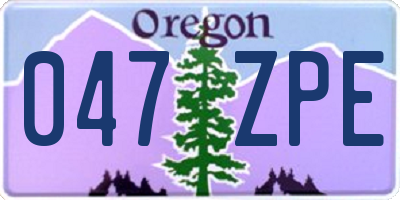 OR license plate 047ZPE