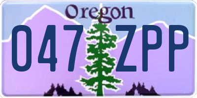 OR license plate 047ZPP
