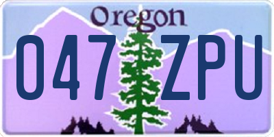 OR license plate 047ZPU