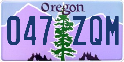 OR license plate 047ZQM