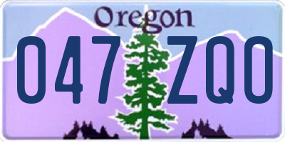 OR license plate 047ZQO