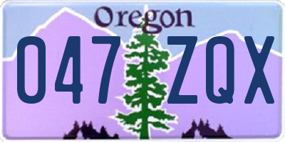 OR license plate 047ZQX