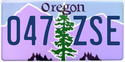 OR license plate 047ZSE