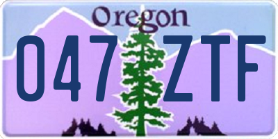 OR license plate 047ZTF