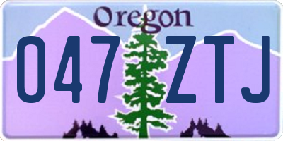 OR license plate 047ZTJ