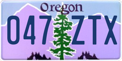 OR license plate 047ZTX