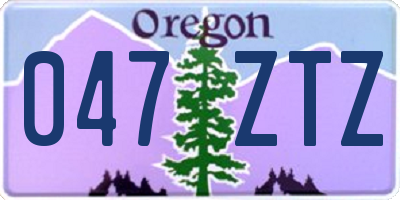 OR license plate 047ZTZ