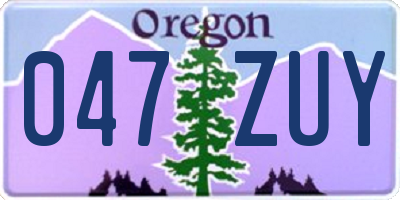 OR license plate 047ZUY