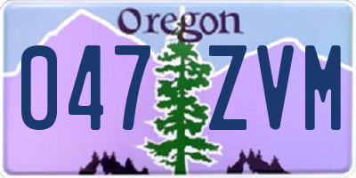 OR license plate 047ZVM