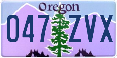 OR license plate 047ZVX