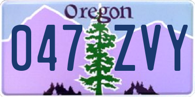 OR license plate 047ZVY