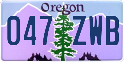 OR license plate 047ZWB