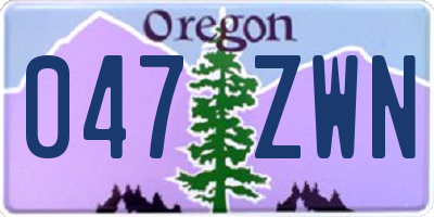 OR license plate 047ZWN