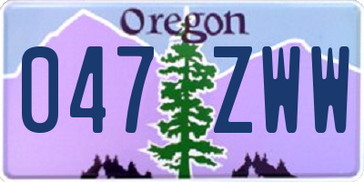 OR license plate 047ZWW