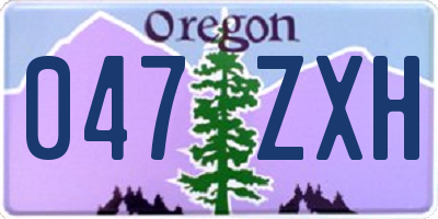 OR license plate 047ZXH