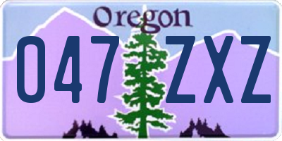 OR license plate 047ZXZ