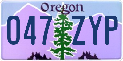 OR license plate 047ZYP