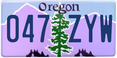 OR license plate 047ZYW