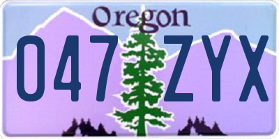 OR license plate 047ZYX