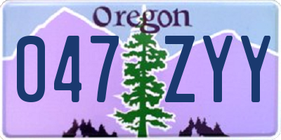 OR license plate 047ZYY