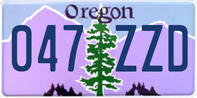 OR license plate 047ZZD
