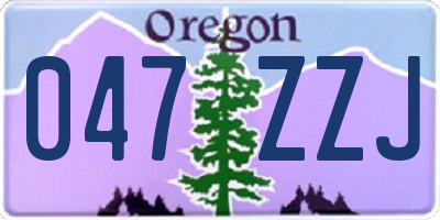 OR license plate 047ZZJ