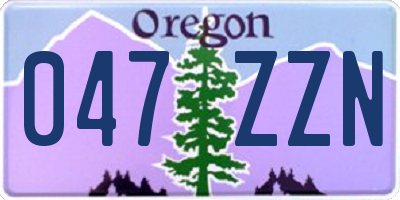 OR license plate 047ZZN