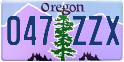 OR license plate 047ZZX
