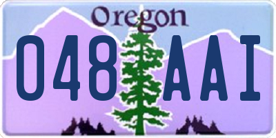 OR license plate 048AAI