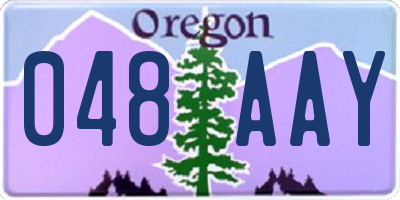 OR license plate 048AAY
