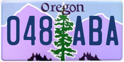 OR license plate 048ABA