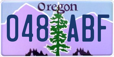 OR license plate 048ABF