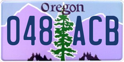 OR license plate 048ACB