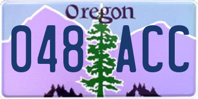 OR license plate 048ACC